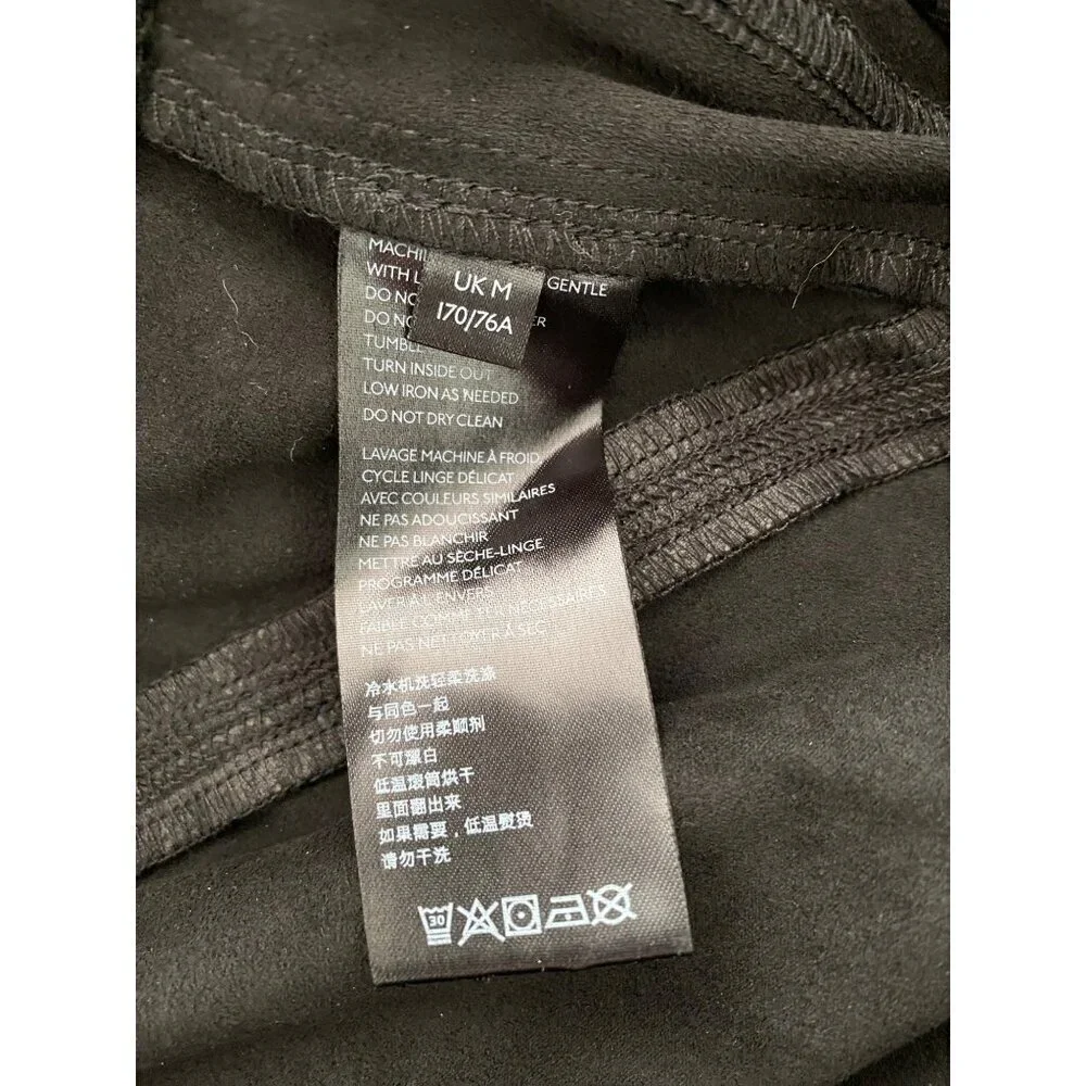 Free People Size Medium Midnight Vegan Suede Skinny Black High Rise Leggings